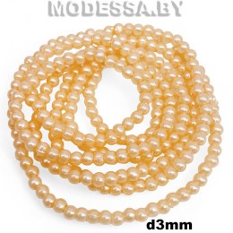 Бусины на нити пластм. 3мм Ц:Св.Персиковый
