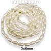 Бусины на нити пластм. 3х6мм Ц:Молочный