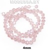 Бусины на нити стекл. 4мм Ц:125 Розовый АВ