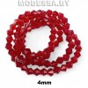  Бусины на нити стекл. 4мм Ц:20 Красный