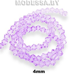  Бусины на нити стекл. 4мм Ц:27 Сиреневый