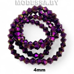 Бусины на нити стекл. 4мм Ц:36 Сиреневый