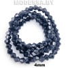 Бусины на нити стекл. 4мм Ц:8 Синий