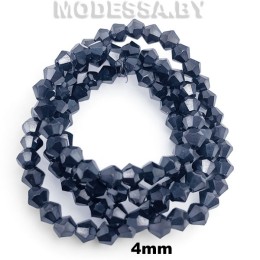 Бусины на нити стекл. 4мм Ц:8 Синий