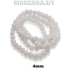 Бусины на нити стекл. 4мм Ц:6 Белый матовый