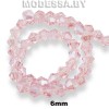 Бусины на нити стекл. 6мм Ц:125 Розовый АВ