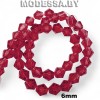  Бусины на нити стекл. 6мм Ц:20 Красный