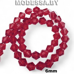  Бусины на нити стекл. 6мм Ц:20 Красный