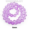  Бусины на нити стекл. 6мм Ц:27 Сиреневый