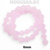  Бусины на нити стекл. 6мм Ц:48 Матовый розовый