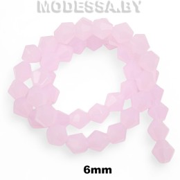  Бусины на нити стекл. 6мм Ц:48 Матовый розовый