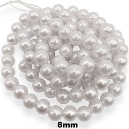 Бусины на нити пластм. 8мм Ц:Белый