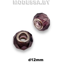 03501 Бусина стекл. d13мм Ц:Т.Сиреневый N