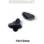 14 В Бусина стекл. 15х12мм Ц:Чёрный