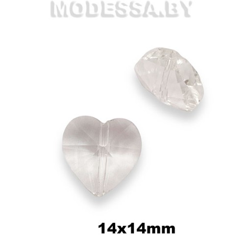 14 Н Бусина стекл. 14х14мм Ц:Прозрачный 