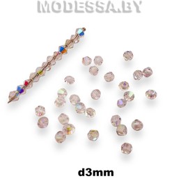 Бусина стекл. 3х3мм Ц:Сrystal АВ
