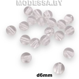 0018 А Бусина пластм. d6мм Ц:Прозрачный