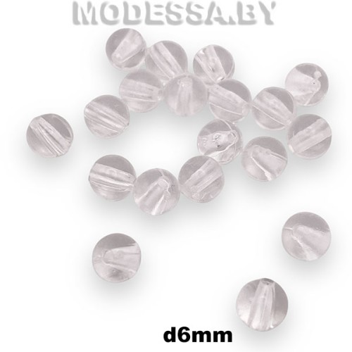 0018 А Бусина пластм. d6мм Ц:Прозрачный