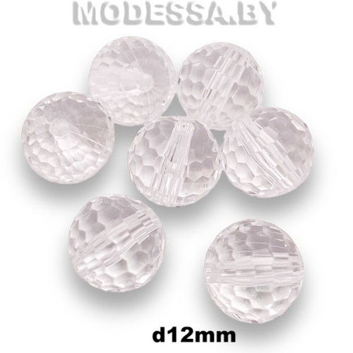 0404 AZ Бусина пластм. d12мм Ц:Прозрачный