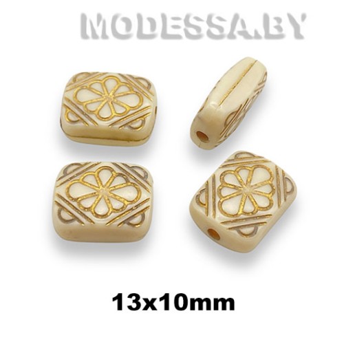 10723 АС Бусина пластм. 13х10мм Ц:Бежевый G