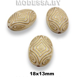 10726 АС Бусина пластм. 18х13мм Ц:Бежевый G