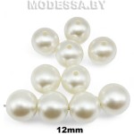 Бусина пластм. d12мм Ц:Белый