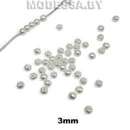 Бусина пластм. d3мм Ц:Белый