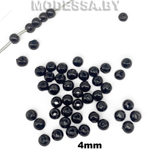 Бусина пластм. d3мм Ц:Чёрный