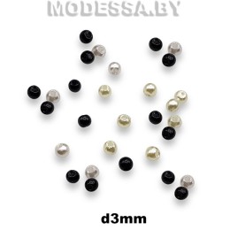 Бусина пластм. d3мм 