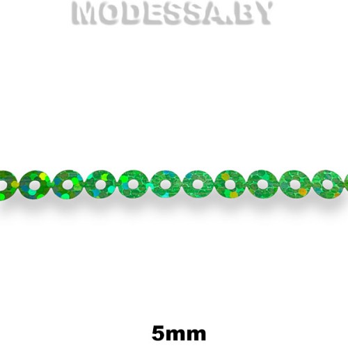 Лента из пайеток 5мм Ц:Зелёный АВ