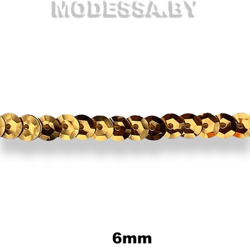 3948 CTZ Пайетки на нити 6мм Ц:11 Золото