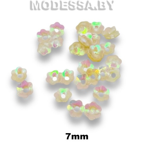 Пайетки 7мм Ц:Прозрачный AB 