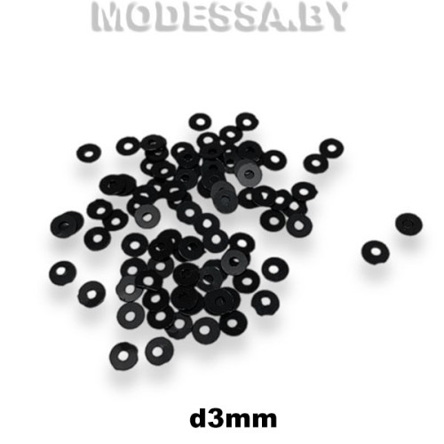 Пайетки 3мм Ц:9 Чёрный