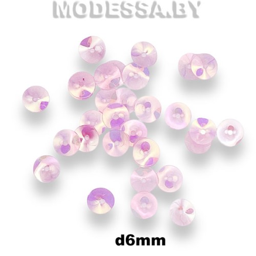 Пайетки 6мм Ц:203 Розовый АВ