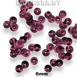 Пайетки 6мм Ц:208 Бордовый
