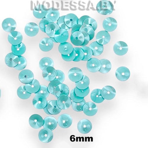 Пайетки 6мм Ц:219 Голубой