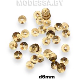 Пайетки 6мм Ц:225 Золото АВ
