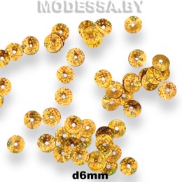 Пайетки 6мм Ц:227 Золото