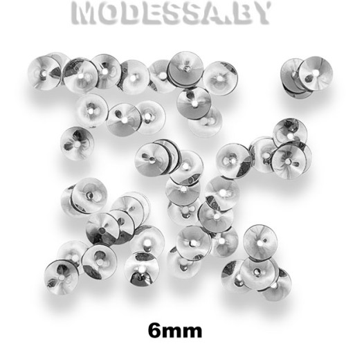 Пайетки 6мм Ц:230 Серебро 