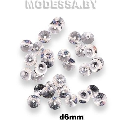 Пайетки 6мм Ц:232 Серебро АВ