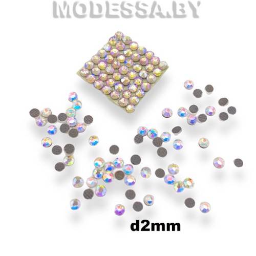 Стразы клеевые Crystal AB d2мм SS6