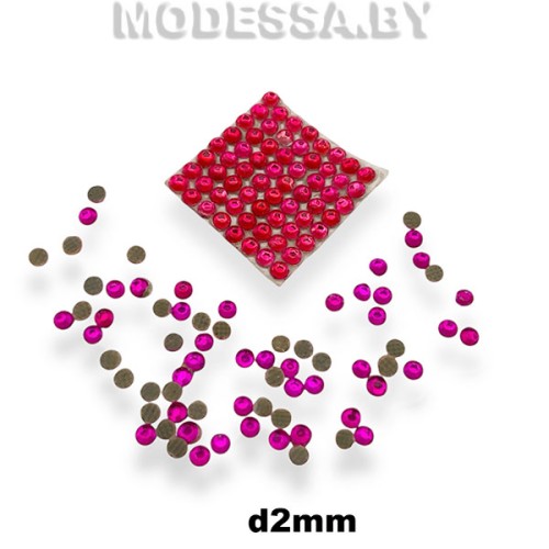 Стразы клеевые Pink d2мм SS6