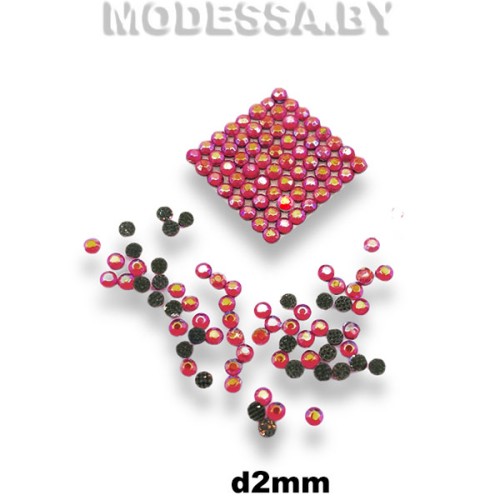 Стразы клеевые Siam AB d2мм SS6