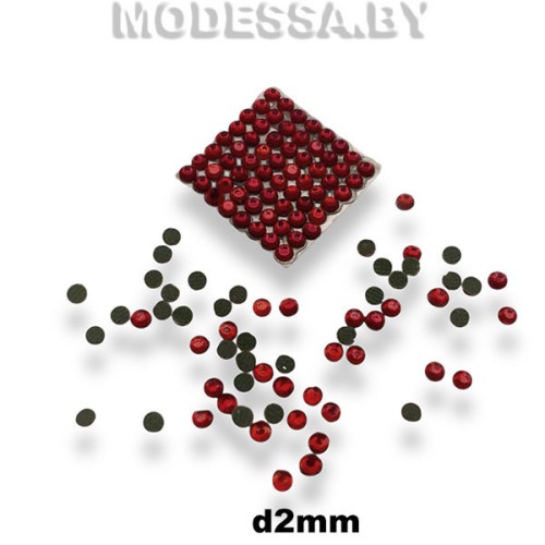 Стразы клеевые Siam Ruby d2мм SS6