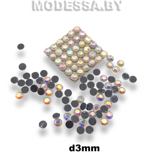 Стразы клеевые Crystal AB d3мм SS10