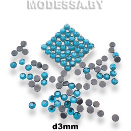 Стразы клеевые Aquamarine d3мм SS10