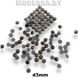 Стразы клеевые Hematite d3мм SS10