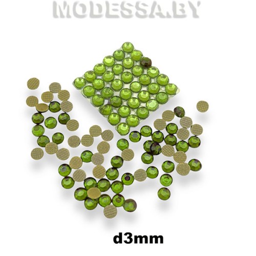 Стразы клеевые Lt. Emerald d3мм SS10