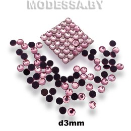 Стразы клеевые Lt. Rose d3мм SS10