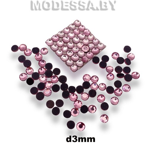Стразы клеевые Lt. Rose d3мм SS10